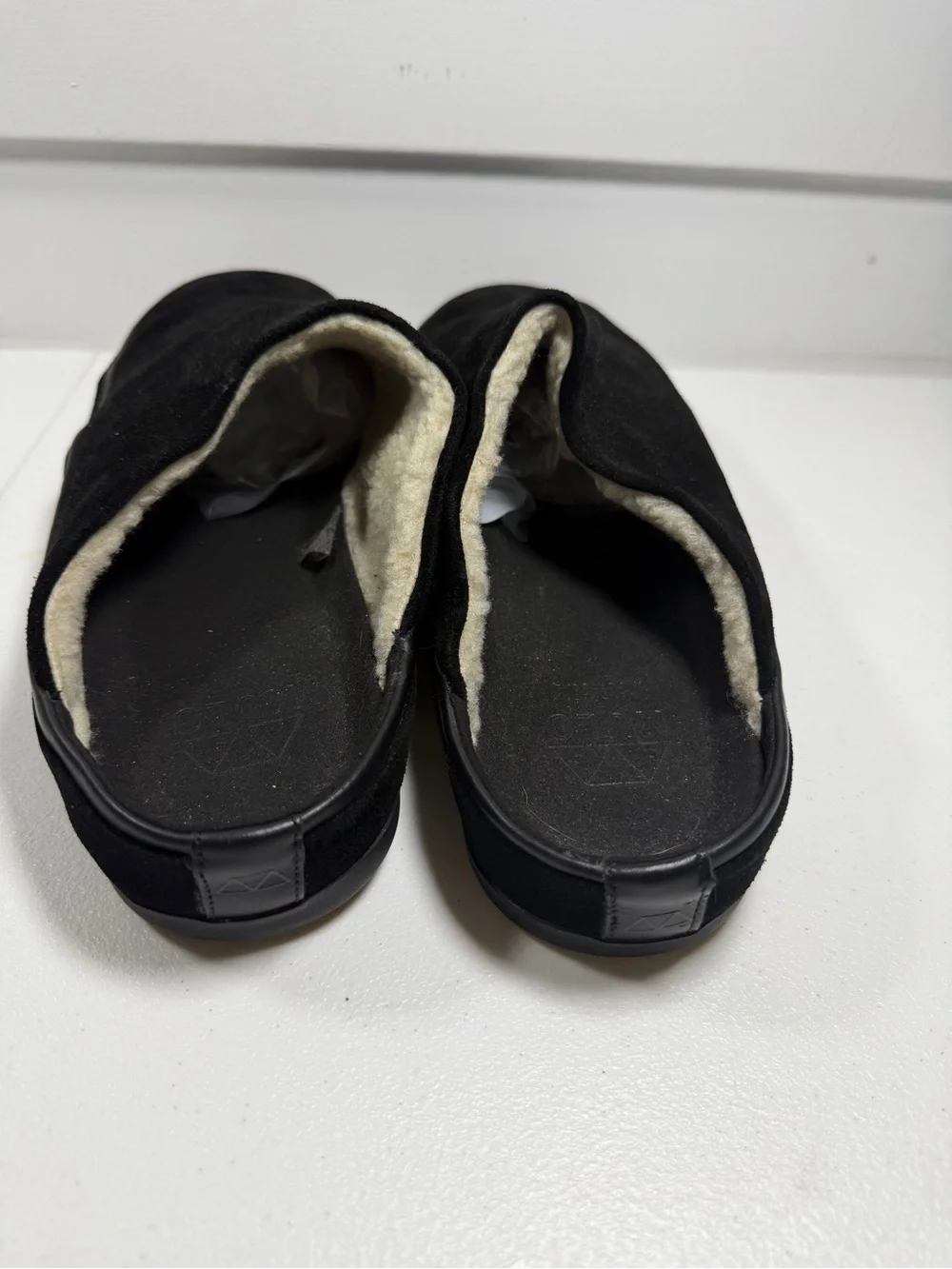 Mulo Men's Black Shearling-Lined Slip-On Mule Slipper size 10